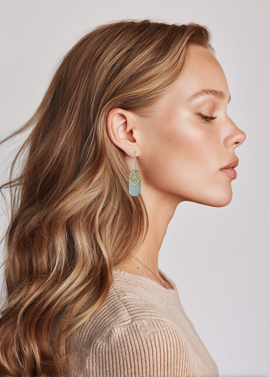 Evelyn Leaf Hoops