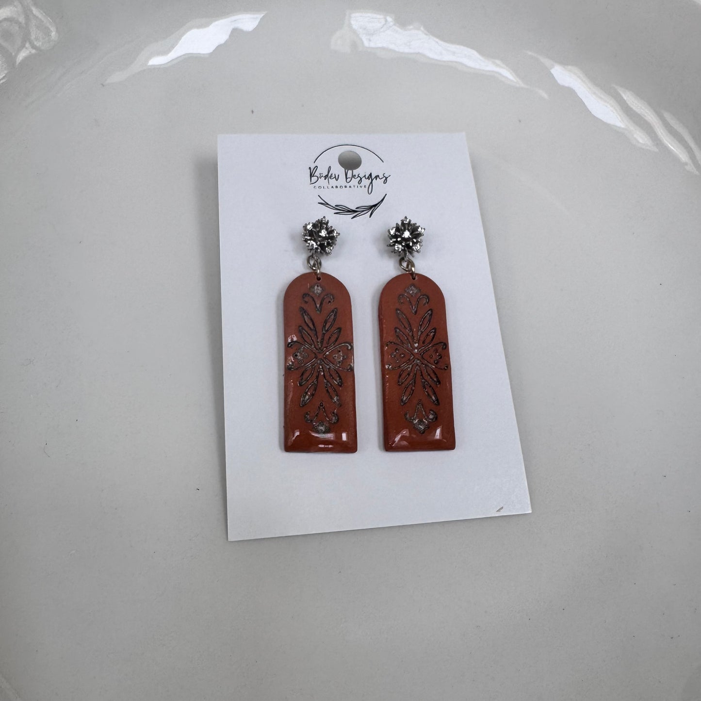 Orange Silver Dangles